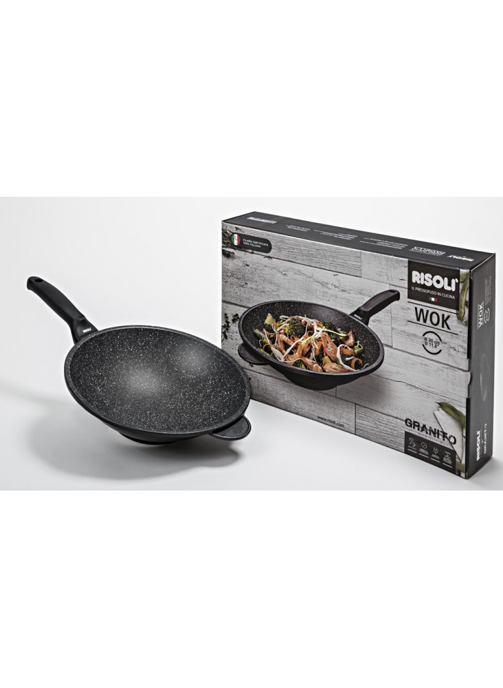 RISOLI' - Wok Antiaderente Granito HARD STONE