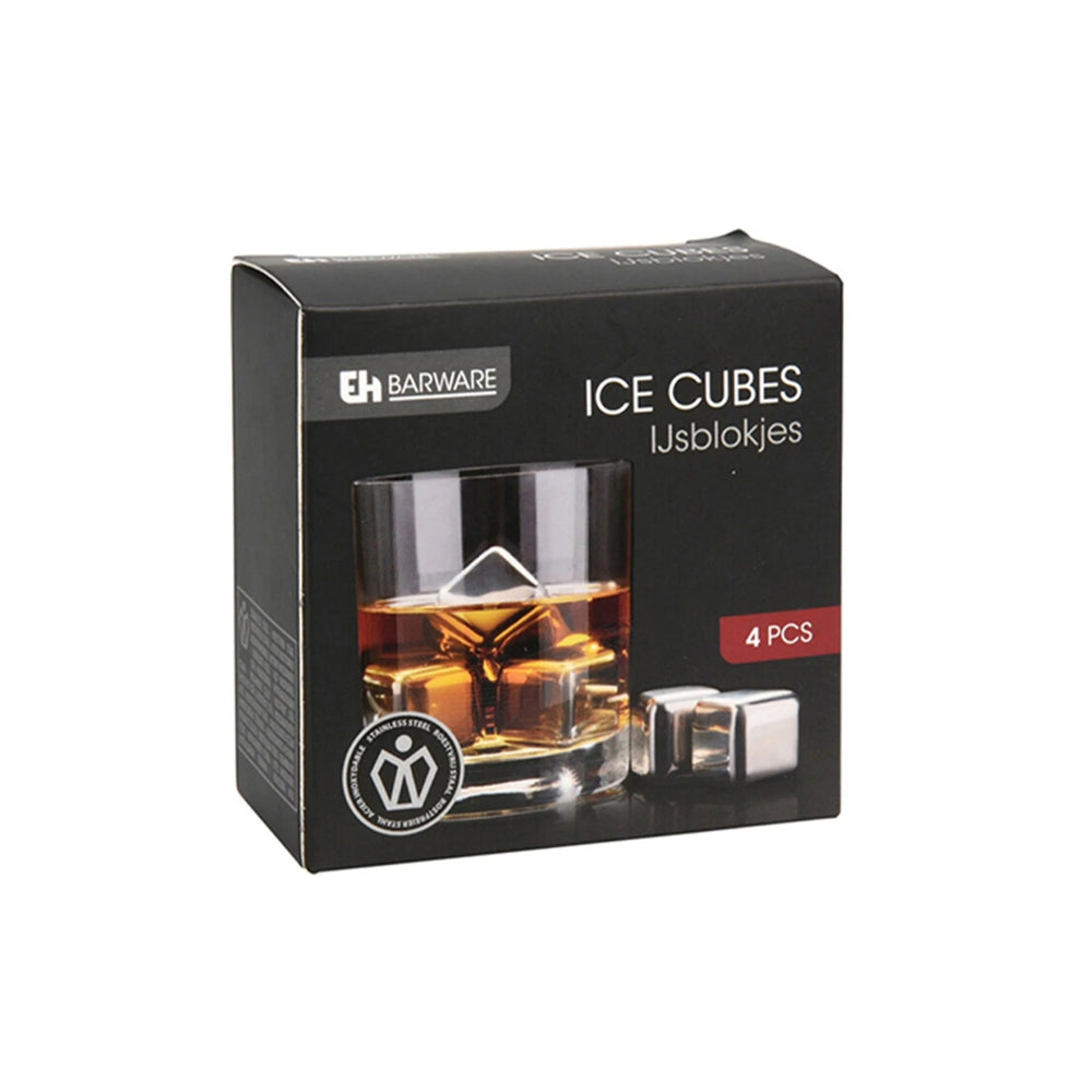 Ice Cubes Inox 4 pcs – Cubetti ghiaccio riutilizzabili – Barware