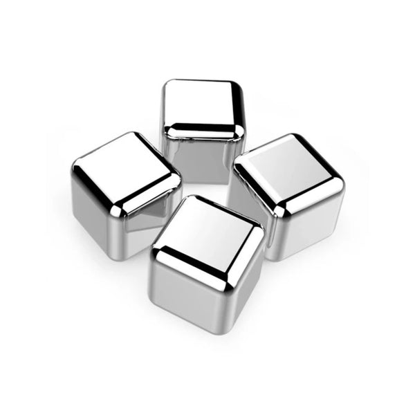Ice Cubes Inox 4 pcs – Cubetti ghiaccio riutilizzabili – Barware