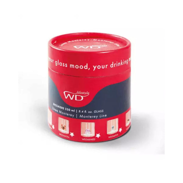 Bicchiere in Vetro Borosilicato 250 ml con Decoro Interno – WD Lifestyle