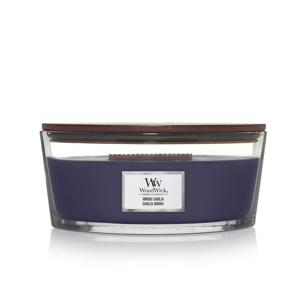 Candela Ellipse Hearthwick® Flame Hinoki Dahlia – WoodWick