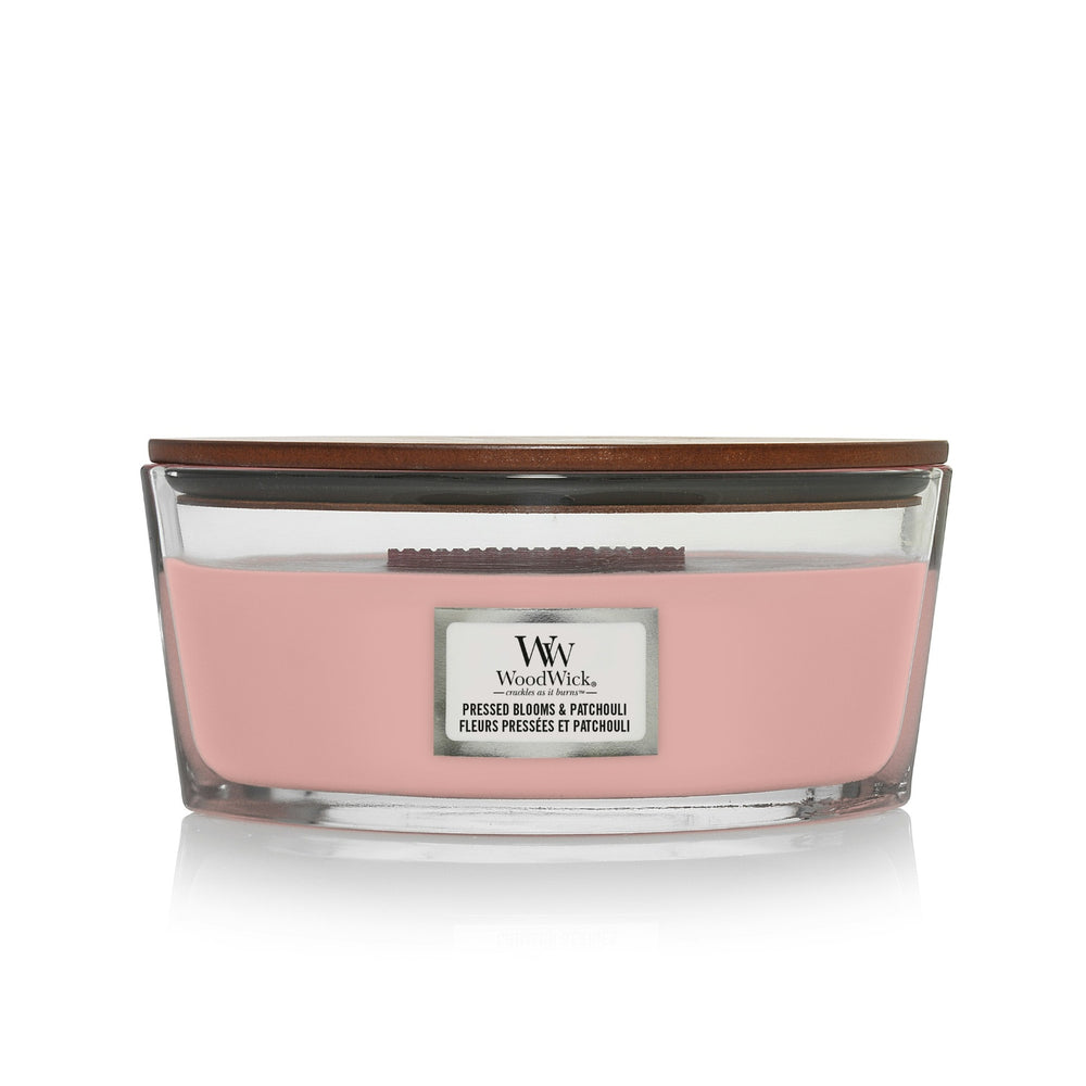 Candela Ellipse Hearthwick® Flame Pressed Blooms & Patchouli – WoodWick