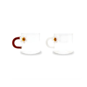 Set 2 Tazzine da Caffè in Vetro Borosilicato Margherita – WD Lifestyle