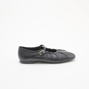 Ballerina in Pelle con Cinturino Nera – SKA Shoes