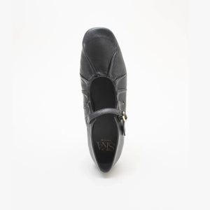 Ballerina in Pelle con Cinturino Nera – SKA Shoes