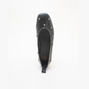 Ballerina in Pelle con Borchie Nera – SKA Shoes
