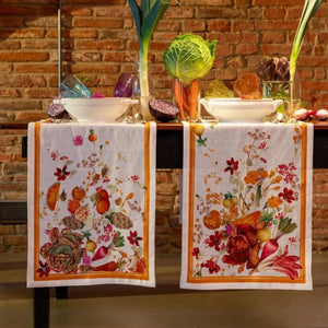Runner da Tavolo in Lino "Hortus Crema" 50x170 cm – Tessitura Toscana Telerie