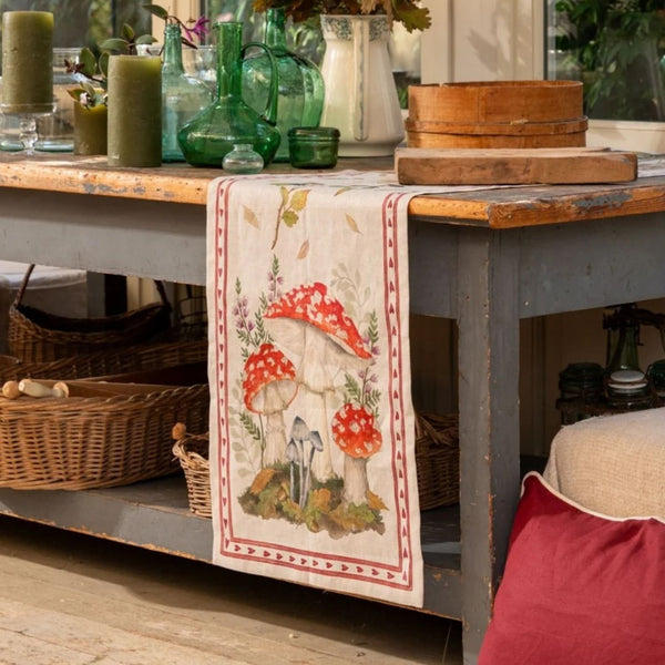 Runner da Tavolo in Lino "Grifola Naturale" 50x170 cm – Tessitura Toscana Telerie