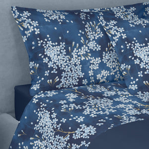 Completo Lenzuola Matrimoniale Kimono Blu – Fazzini