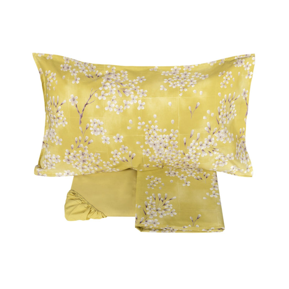 Completo Lenzuola Matrimoniale Kimono Giallo – Fazzini