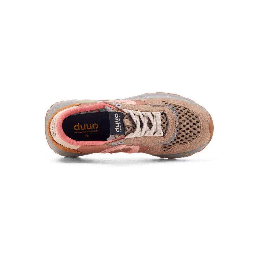 Sneakers Vegane Retrò Running Rosa e Beige – DUUO