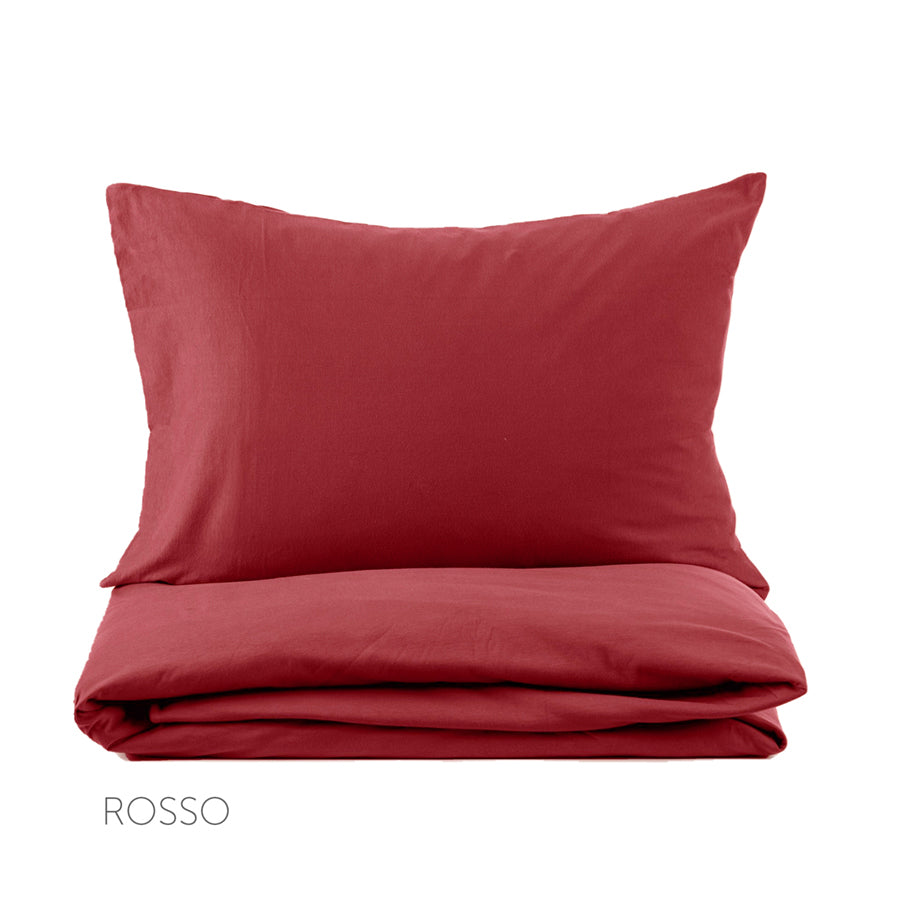 Lenzuolo in Cotone Percalle "Rosso" - Fazzini