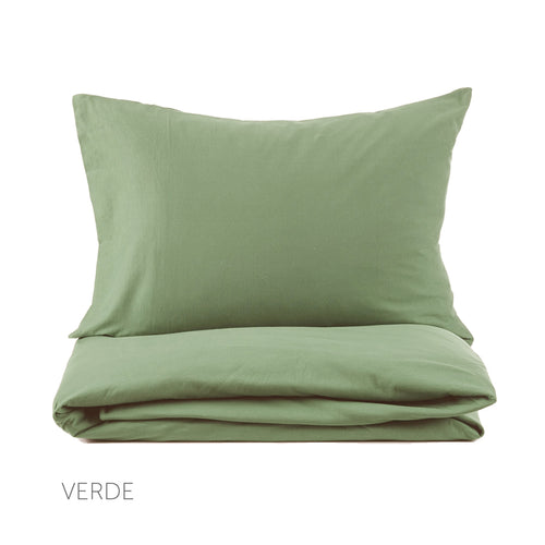 Percale Cotton Sheet "Green" - Fazzini