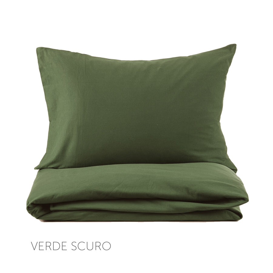 Lenzuolo in Cotone Percalle "Verde Scuro" - Fazzini