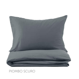 Lenzuolo in Cotone Percalle "Piombo Scuro" - Fazzini
