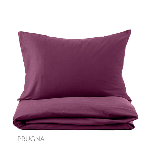 Percale Cotton Sheet "Plum" - Fazzini