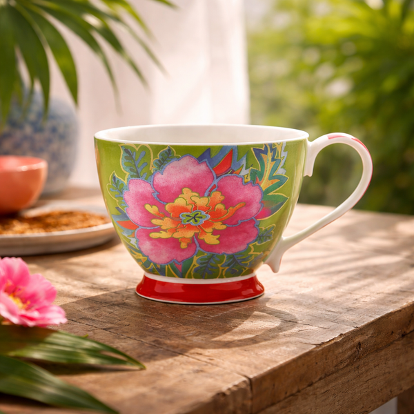 Tazzina "Hanoi Mug" Hibiscus Green 400ML - Maxwell & Williams