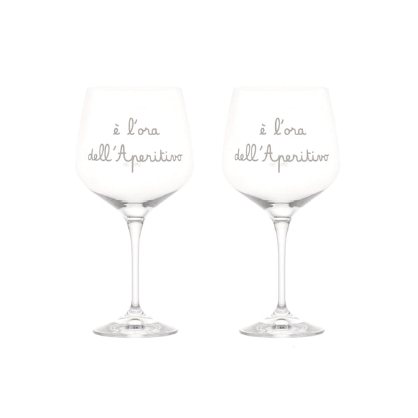 Set 2 Calici in Vetro Borosilcato con Scritta 820ML - Simple Day