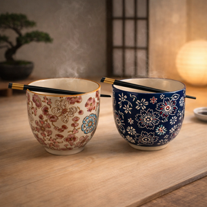 Set 2 Ciotole per Ramen con Bacchette in Bamboo - WD Lifestyle