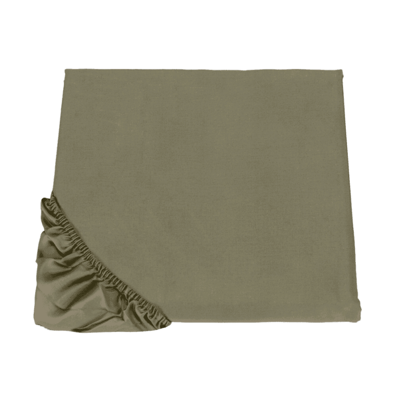 Lenzuolo con Angoli in Cotone Percalle "Verde Scuro" - Fazzini 90cm x 200cm x 30cm