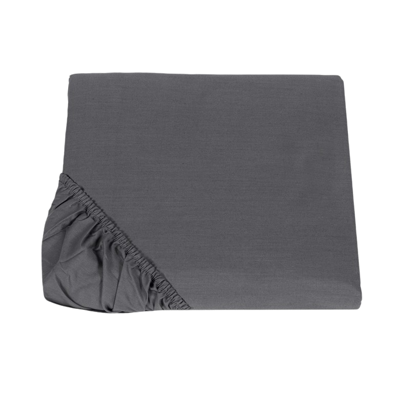 Lenzuolo con Angoli in Cotone Percalle "Piombo Scuro" - Fazzini 90cm x 200cm x 30cm