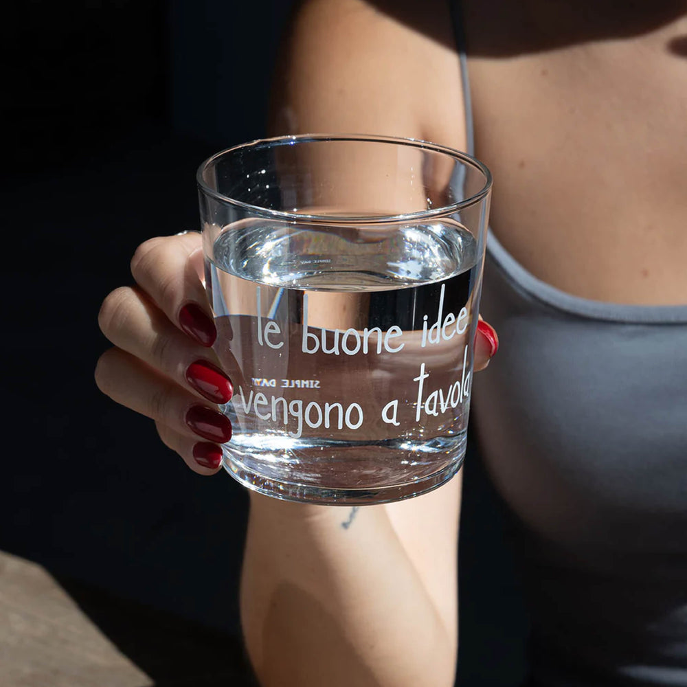 Bicchiere Trasparente con Scritta 355ML - Simple Day