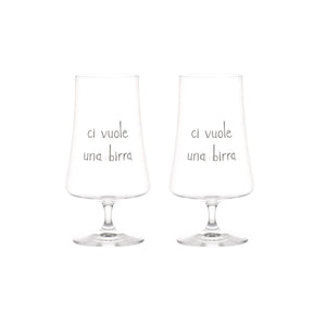 Set 2 Calici in Vetro Borosilcato con Scritta 550ML - Simple Day