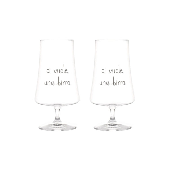 Set 2 Calici in Vetro Borosilcato con Scritta 550ML - Simple Day