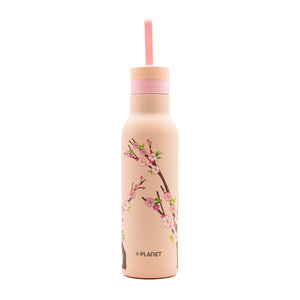 Bottiglia Termica in Acciaio 490ML "Rosa con Fiori di Ciliegio" - +Planet