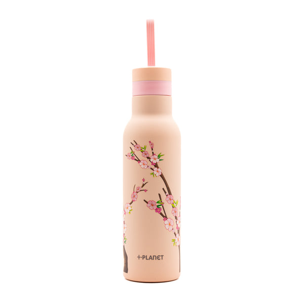 Bottiglia Termica in Acciaio 490ML "Rosa con Fiori di Ciliegio" - +Planet