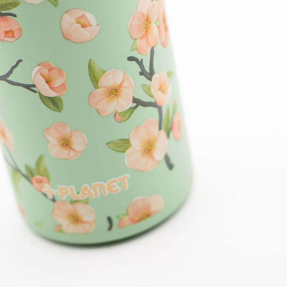 Bottiglia Termica in Acciaio 490ML "Verde con Fiori" - +Planet