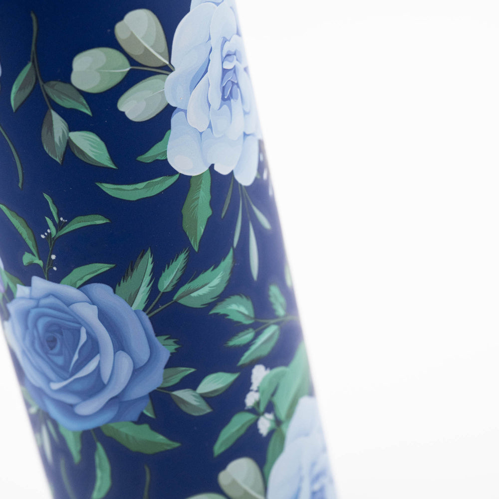Bottiglia Termica in Acciaio 490ML "Blu con Rose" - +Planet