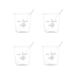 Set 4 Bicchieri per Espresso in Vetro Borosilcato - Simple Day