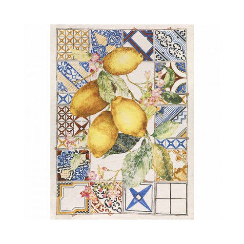 Canovaccio in Lino "Azulejos"- Tessitura Toscana Telerie