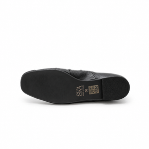 Ballerina in Pelle con Cinturino Nera – SKA Shoes