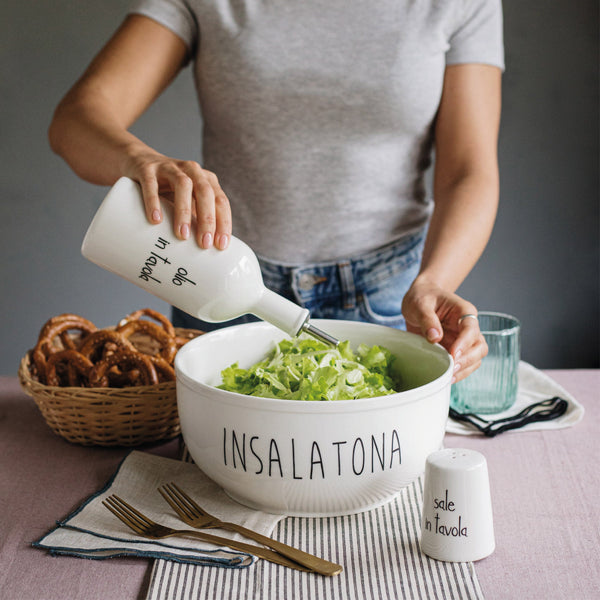Insalatiera in Gres con Scritta 25CM - Simple Day