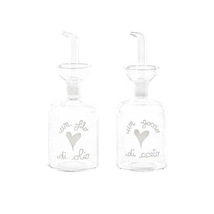 Set 2 Bottiglie in Vetro Borosilcato con Beccuccio 250ML - Simple Day