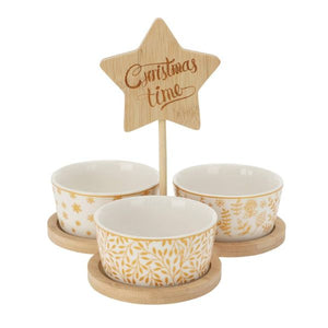 Set da Portata 3 Ciotole con base in Bamboo 4pz - Excellent Houseware