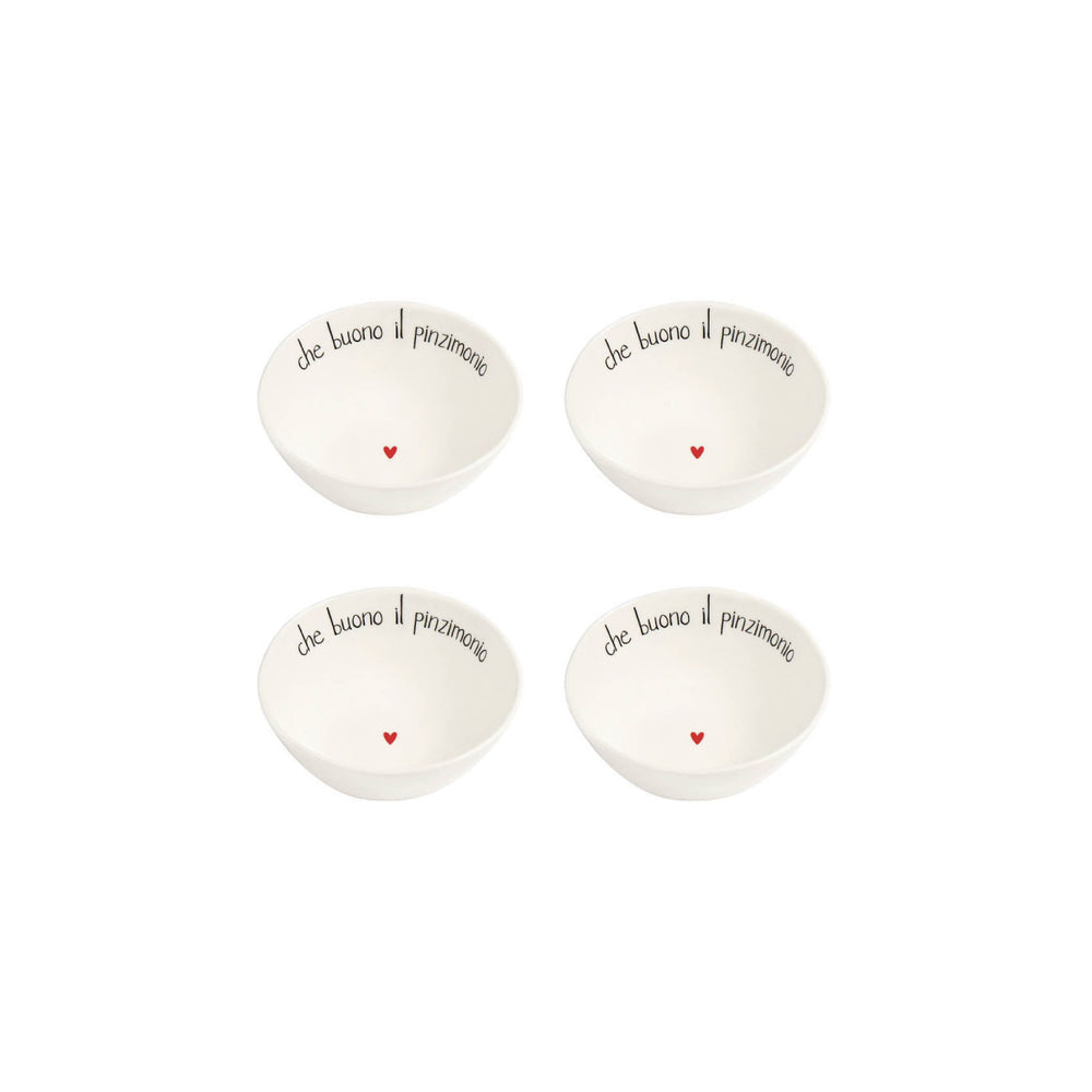Set 4 Coppette in Gres con Scritta - Simple Day