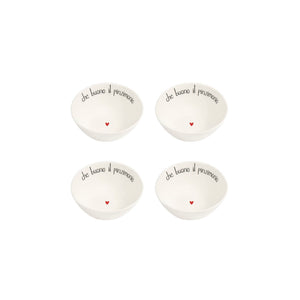 Set 4 Coppette in Gres con Scritta - Simple Day