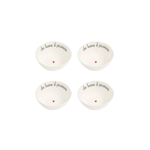 Set 4 Coppette in Gres con Scritta - Simple Day