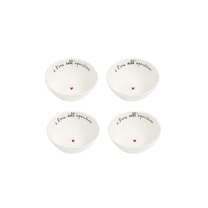 Set 4 Coppette in Gres con Scritta - Simple Day