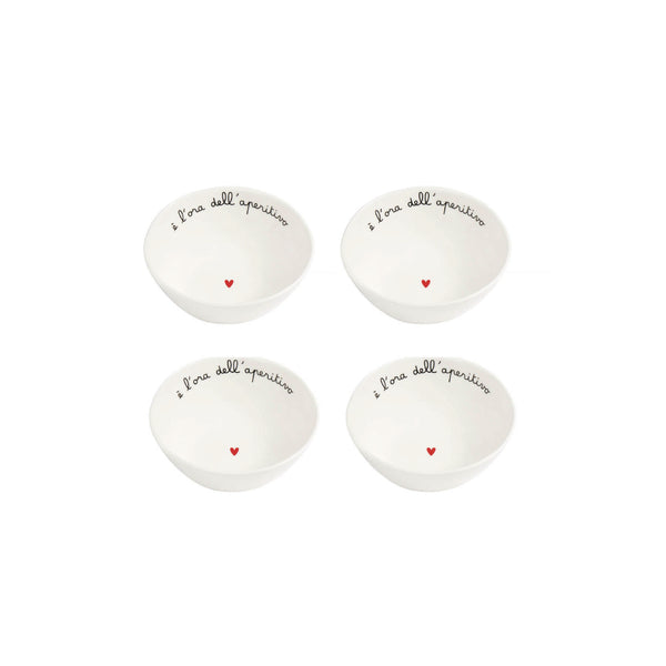 Set 4 Coppette in Gres con Scritta - Simple Day