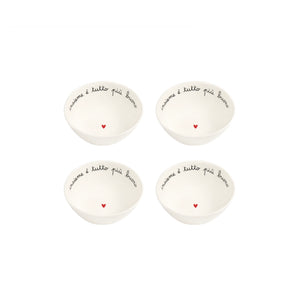 Set 4 Coppette in Gres con Scritta - Simple Day