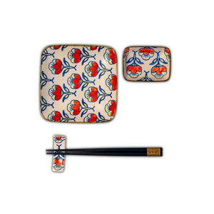 Kit 2 Piattini e Ciotoline con Bacchette e Portabacchette - WD Lifestyle