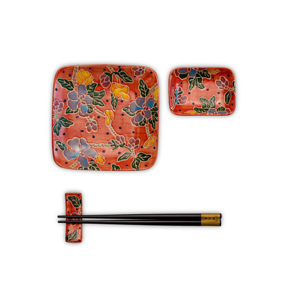 Kit 2 Piattini e Ciotoline con Bacchette e Portabacchette - WD Lifestyle
