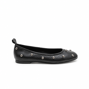 Ballerina in Pelle con Borchie Nera – SKA Shoes