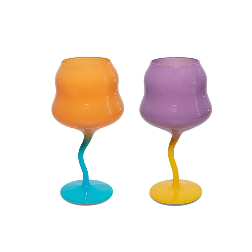 Set 2 Calici da Cocktail in Vetro Multicolor Viola e Arancio – WD Lifestyle